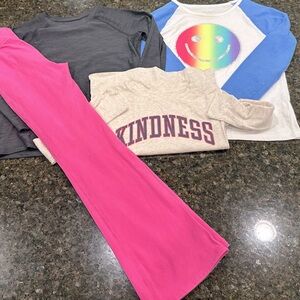 Girls Gap highwaisted pants and top bundle 7/8
